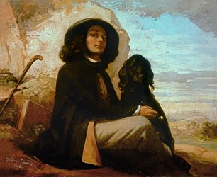 Courbet, autoportrait au chien noir