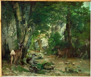 Réserve de cerfs à Plaisir Fontaine (peinture sur toile)