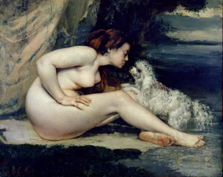 Femme nue avec un chien (Portrait de Léotine Renaude) 1861-62