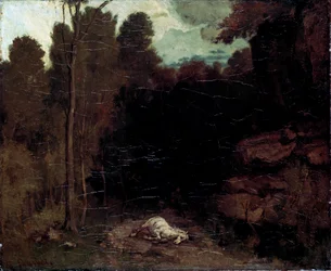 Paysage avec un cheval mort, 1850s