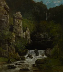 Paysage avec une cascade