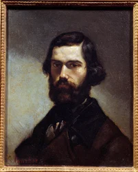 Portrait de Jules Vallès (1832-1885) écrivain, journaliste et homme politique. Peinture de Gustave Courbet (1819-1877)