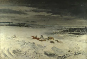 La diligence dans la neige, 1860