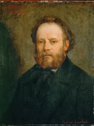 Le philosophe et premier socialiste Pierre-Joseph Proudhon (huile sur toile)