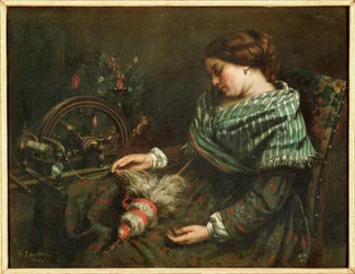 La fileuse endormie (peinture sur toile)