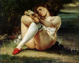 Femme en bas blancs, vers 1861