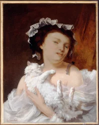 Femme avec un chat, 1864