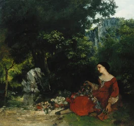 Femme avec une guirlande, 1856