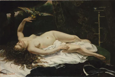 Femme avec un perroquet
