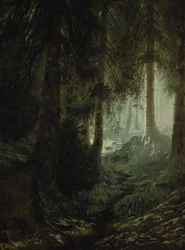 Cerf dans un paysage forestier