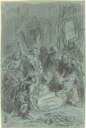 Une scène dramatique avec une femme évanouie
