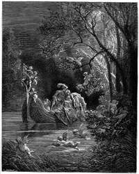 Alcina et Ruggiero comme des amants heureux en train de pêcher