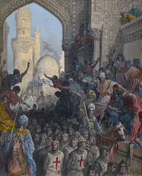 Arrivée au Caire des prisonniers de Minieh - Septième croisade 1248-1254, menée par Saint Louis
