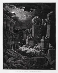 Babylone en ruines (vision de Jean le Baptiste), illustration de la Bible de Doré