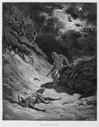 Caïn tue son frère Abel, Illustration de la Bible de Doré