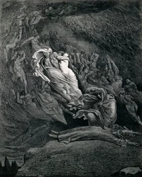 Dante et Virgile avec Paolo et Francesca, illustration de l
