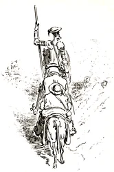 Don Quichotte sur son cheval, suivi par Sancho sur son âne