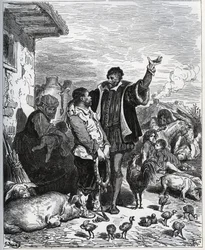 Don Quichotte convainc son voisin Sancho Panza de devenir son écuyer - de "Don Quichotte de la Manche" de Miguel Cervantes