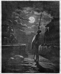 Don Quichotte de Miguel de Cervantes (1547-1616), illustré par Gustave Doré (1832-1883) - Gravure dans « The Illustrous Journal »