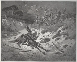Don Quichotte blessé implore la miséricorde et l
