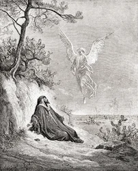 Élie nourri par un ange. D