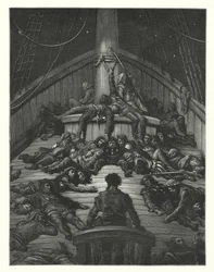 Illustration de Gustave Doré pour Rime of the Ancient Mariner de Coleridge (gravure)