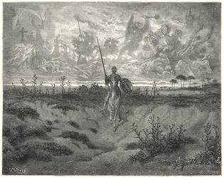 Don Quichotte de Gustave Doré : "Il voyagea presque toute la journée"