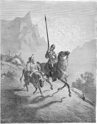 Illustration du livre Don Quichotte de la Manche par M. de Cervantes, 1863