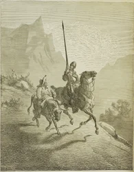 Illustration du livre Don Quichotte de la Manche par M. de Cervantes, 1863