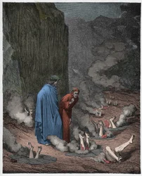 Enfer, chant 19 : Dante réprimande le pape Nicolas III
