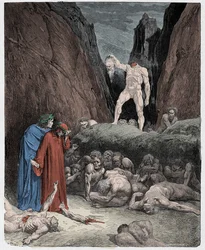 Inferno, Canto 28 : La tête coupée de Bertran de Born parle à Dante, illustration de 