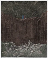 Enfer, chant 29 : Les faussaires tourmentés dans la vallée, illustration de « La Divine Comédie » de Dante Alighieri, 1885