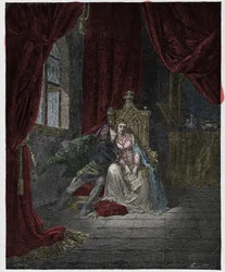 Enfer, chant 5 : Paolo et Francesca, illustration de « La Divine Comédie » de Dante Alighieri, 1885