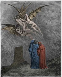 Enfer, chant 9 : les hideuses Érinyes : Mégère, Tisiphone, Alecto