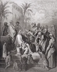 Jésus Bénissant les Enfants, gravé par Stéphane Pannemaker vers 1868