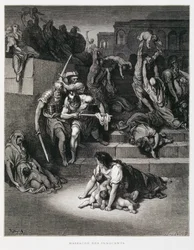 Le roi Hérode ordonne le massacre des Innocents, illustration de la Bible de Doré