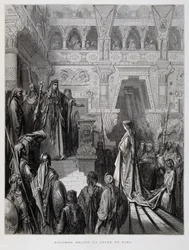 Le roi Salomon reçoit la reine de Saba, Illustration de la Bible de Doré
