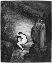 Myrrha, illustration de « La Divine Comédie » (Enfer) de Dante Alighieri (1265-1321), Paris, publiée en 1885