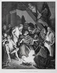 Saint Pierre reniant le Christ, Illustration de la Bible de Doré