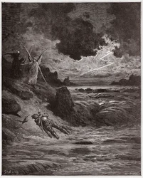 La Divine Comédie, Purgatorio, Chant 5 : Le corps de Buonconte da Montefeltro dans l