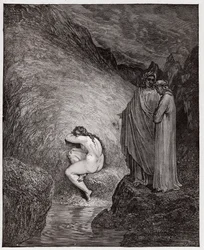 La Divine Comédie, Inferno, Chant 30 : Myrrha, condamnée pour inceste - par Dante Alighieri (1265-1321) - Illustration par Gustave Doré (1832-1883)