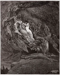 La Divine Comédie, Enfer, Chant 5 : Francesca décrit sa mort - par Dante Alighieri (1265-1321) - Illustration de Gustave Doré (1832-1883)