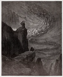 La Divine Comédie, Inferno, Chant 5 : Minos juge les transgressions et envoie les âmes - par Dante Alighieri (1265-1321) - Illustration de Gustave Doré (1832-1883).