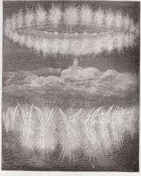 La Divine Comédie, Paradiso, Chant 12 : Les anneaux des âmes glorifiées dans le soleil - par Dante Alighieri (1265-1321) - Illustration par Gustave Doré (1832-1883)