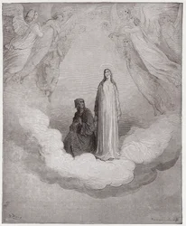La Divine Comédie, Paradis, Chant 21 : La bienheureuse Béatrice dans le septième cercle - par Dante Alighieri (1265-1321) - Illustration de Gustave Doré (1832-1883)
