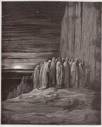 La Divine Comédie, Purgatorio, Chant 18 : La multitude des paresseux - par Dante Alighieri (1265-1321) - Illustration par Gustave Doré (1832-1883)