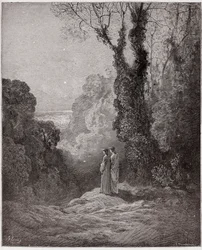 La Divine Comédie, Purgatorio, Chant 1 : Les poètes contemplent la beauté de Vénus dans le ciel du matin - par Dante Alighieri (1265-1321) - Illustration par Gustave Doré (1832-1883)