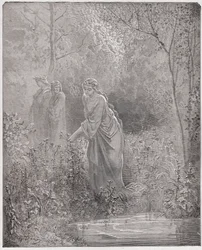La Divine Comédie, Purgatoire, Chant 27 : Le rêve de Léa dans le pré - par Dante Alighieri - Illustration de Gustave Doré