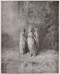 La Divine Comédie, Purgatoire, Chant 29: Charité, Espoir et Foi - Illustration de Gustave Doré