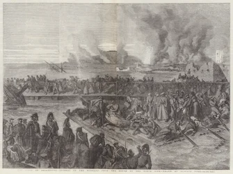 Le siège de Sébastopol, retraite des Russes du sud vers le nord